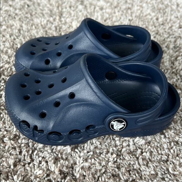 Crocs Toddler Kids Baya Clogs in Navy Blue - Picture 4 of 9